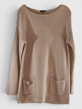 725 10/$50🏄🏻‍♀️ Vince Camuto Pink Cotton Blend Knit Tunic Sweater with Pockets